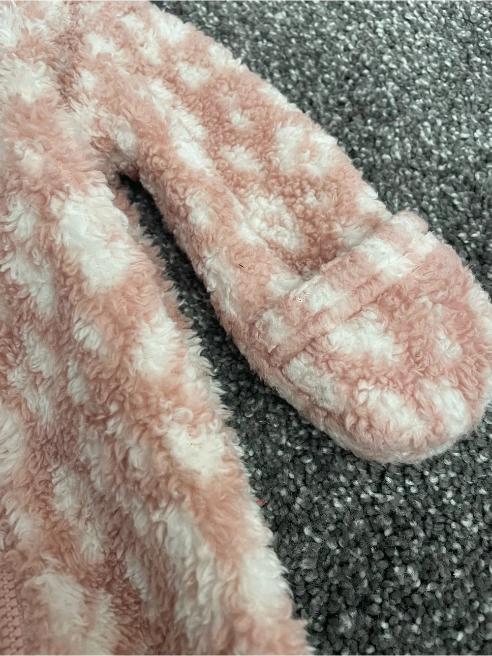 Carter's Pink and Cream Plush Hooded Baby One-Piece